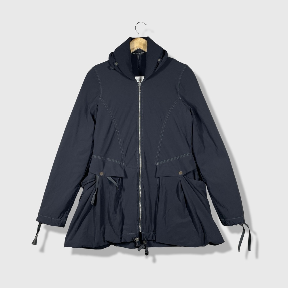 MC PLANET Zip Up Jacket Women Size 6 Black Tech Gorpcore Utility Avant Garde